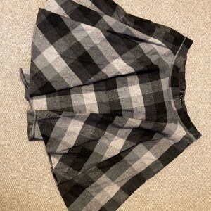 Chic Black and Gray Plaid Skater SkirtPlaid Skirt